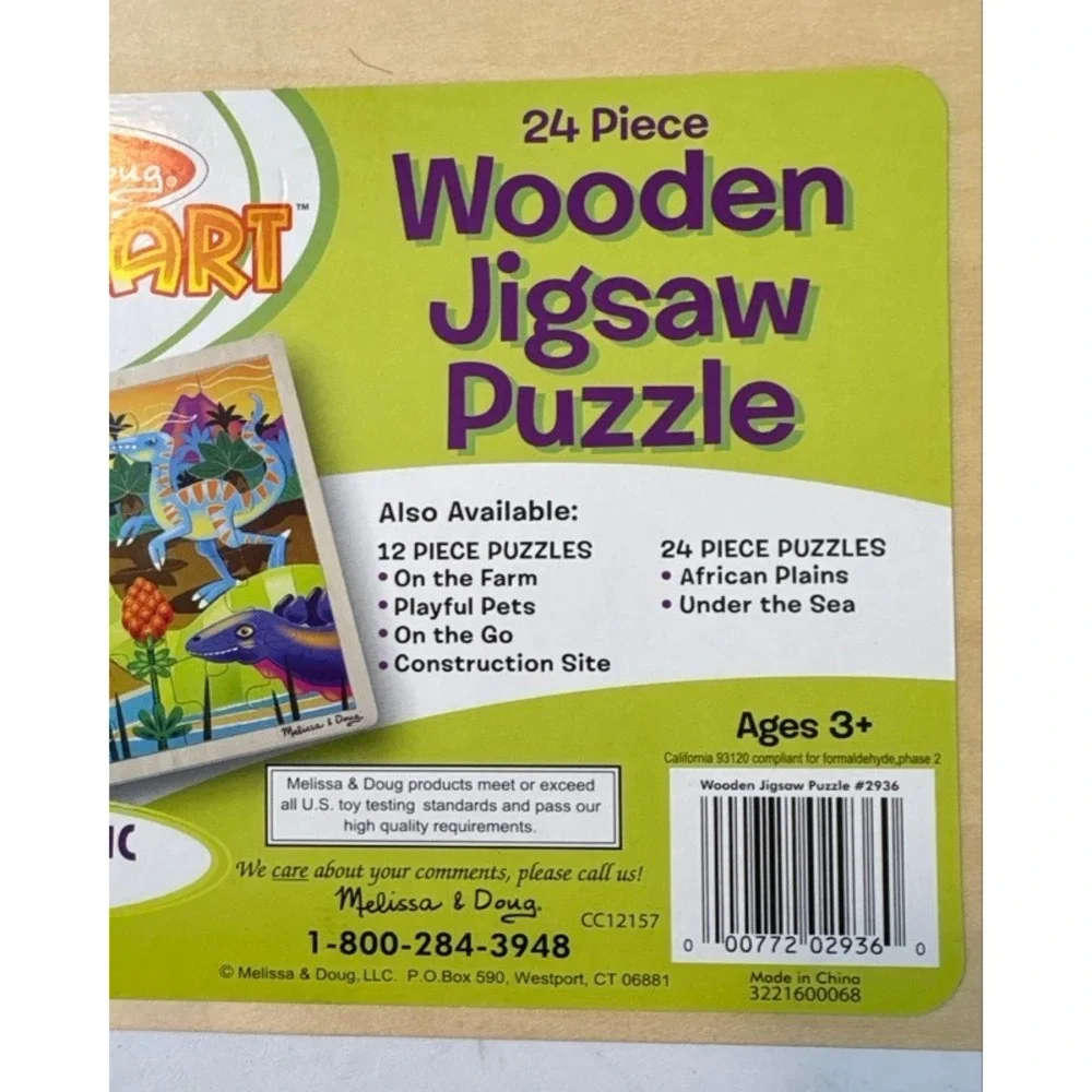 Melissa & Doug Fresh Start Prehistoric Sunset 24 Piece Wooden Jigsaw Puzzle 2936